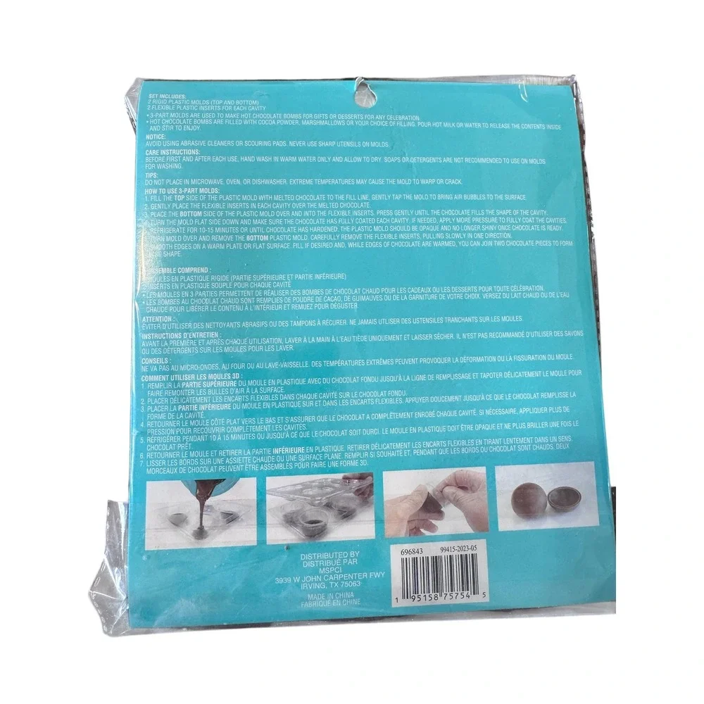 Celebrate It Clear Heart 3-Part Mold Bakeware Holiday Chocolate Bomb‎ DIY New